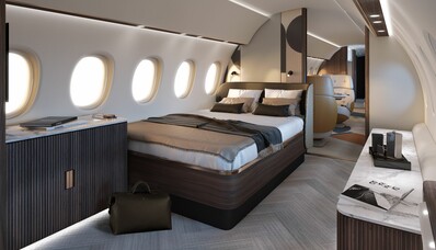 Dormir em um avião em Terre: outra visão do jato particular